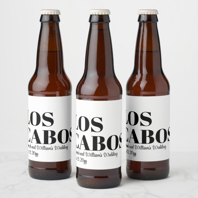Custom Destination Wedding Welcome to Los Cabos Beer Bottle Label (Bottles)