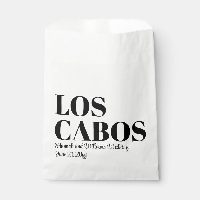 Custom Destination Wedding Welcome to Los Cabos Favour Bag (Front)