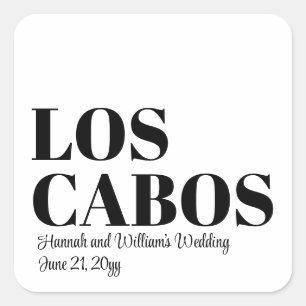 Custom Destination Wedding Welcome to Los Cabos Square Sticker