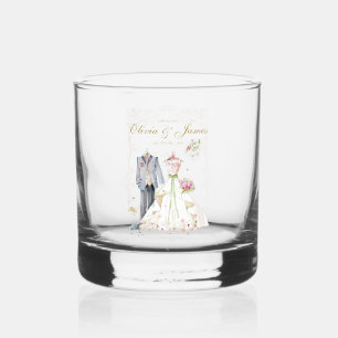Custom details Bride & Groom Whiskey Glass
