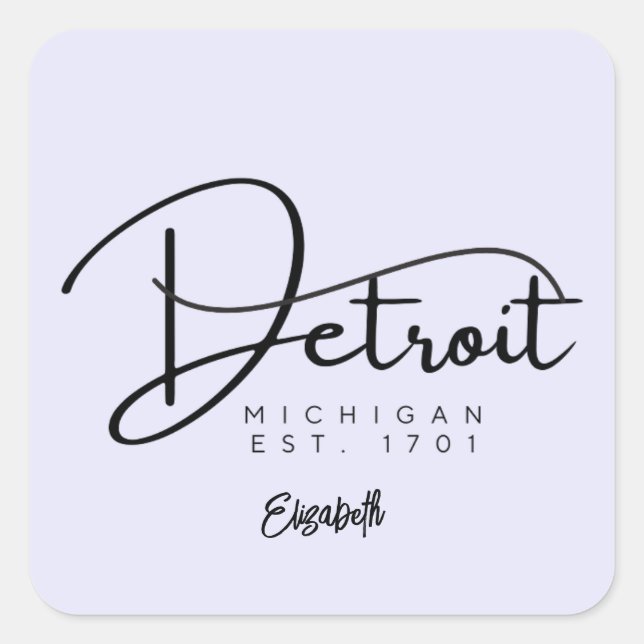 Custom Detroit Lavender Sticker (Front)