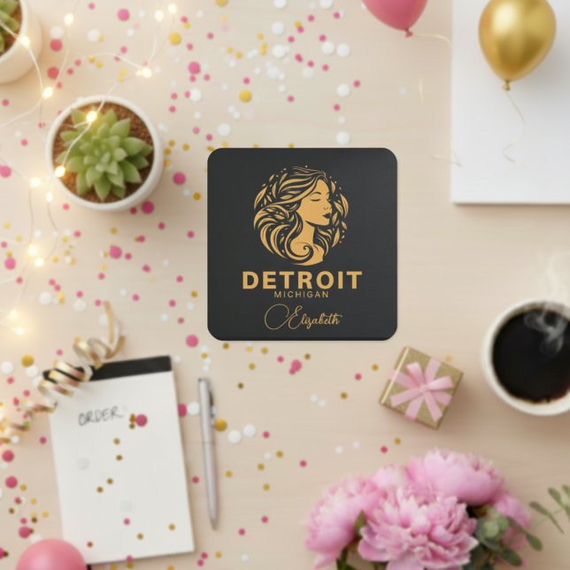 Custom Detroit Michigan Golden Lady Sticker (Custom Detroit Michigan Golden Lady Sticker)