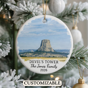 Custom Devil’s Tower National Monument, Wyoming Ceramic Ornament