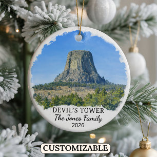 Custom Devil’s Tower National Monument, Wyoming Ceramic Ornament