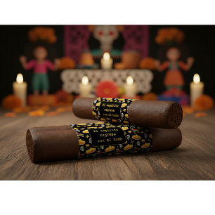Custom Día de los Muertos Cigar Wrap Return Address Label