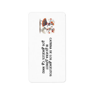 Custom Día de los Muertos Dancing Skeleton Couple Label