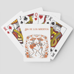 Custom Día de los Muertos Mariachi Skeletons Playing Cards