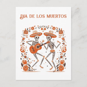 Custom Día de los Muertos Mariachi Skeletons Postcard