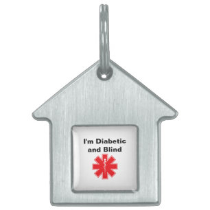 Custom Diabetic Blind Dog Cat Alert ID Pet ID Tag