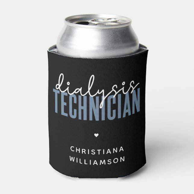 Custom Dialysis Technician | Nephrology Tech Gifts Can Cooler (Can Front)