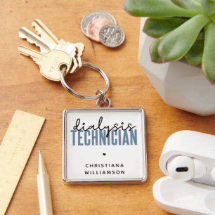 Custom Dialysis Technician Nephrology Tech Gifts Key Ring