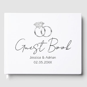 Custom Diamond Wedding Rings Guest Book