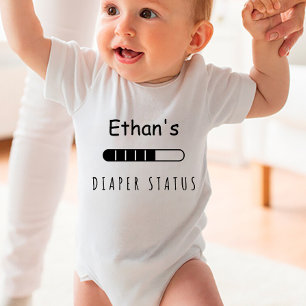 Custom Diaper status Baby Bodysuit