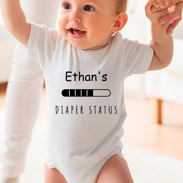 Custom Diaper status Funny Baby Bodysuit (Creator Uploaded)