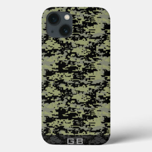 Custom Didgital Camo Monogram iPhone 13 Case