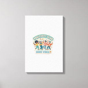 Custom Die-Cut 'Positivity Club - Good Vibes' Canvas Print