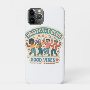 Custom Die-Cut 'Positivity Club - Good Vibes' iPhone 11 Pro Case