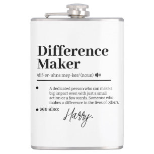Custom Difference Maker, Mentor Appreciation Gift Hip Flask