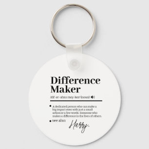 Custom Difference Maker, Mentor Appreciation Gift  Key Ring
