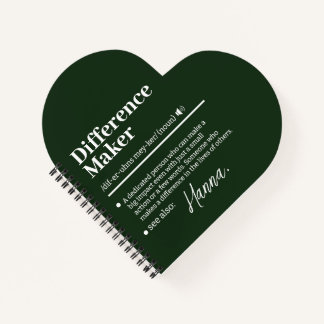 Custom Difference Maker, Mentor Appreciation Gift Notebook