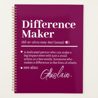 Custom Difference Maker, Mentor Appreciation Gift Planner