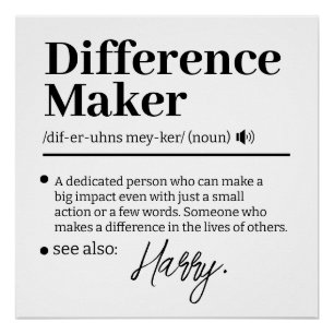 Custom Difference Maker, Mentor Appreciation Gift  Poster