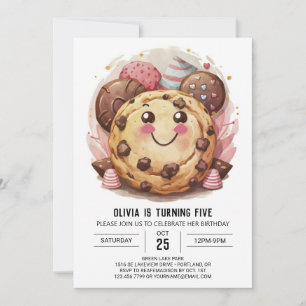 Custom Digital Whimsical Cookies Birthday Invitation