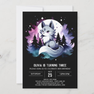 Custom Digital Wolf Birthday Invitation