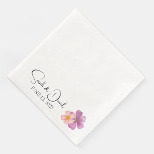 Custom Dinner Napkin Elegant Purple Flower Wedding