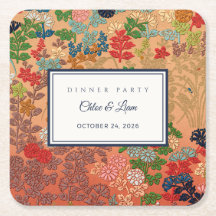 Custom Dinner Party Vintage Japanese Floral Art