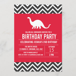 Custom Dinosaurs Birthday Party Invitation for Boy