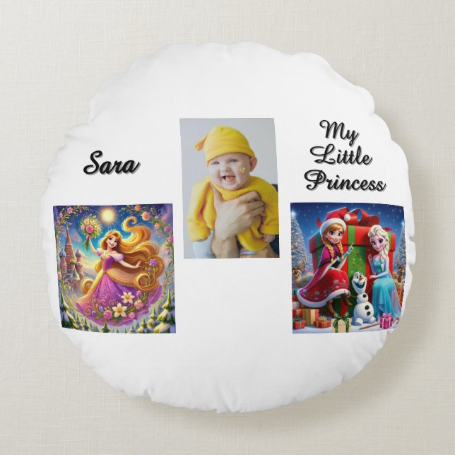 Custom Disney Princess Picture Pillow Throw Pillow (Front)