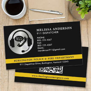Custom Dispatcher Emergency Police Fire QR Code Business Card