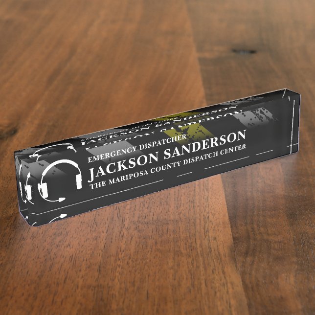 Custom Dispatcher Emergency Services Employee Logo Nameplate (Side)