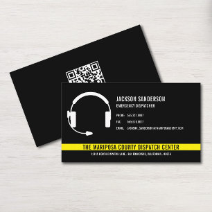 Custom Dispatcher Emergency Services QR Code Business Card