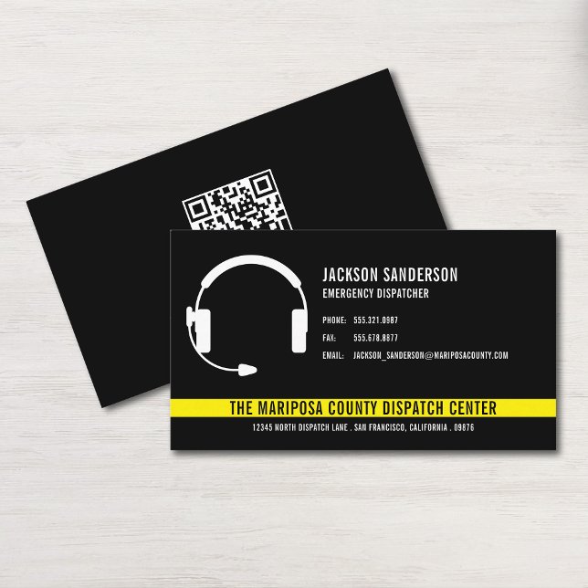 Custom Dispatcher Emergency Services QR Code Business Card (Custom Dispatcher Emergency Services QR Code Business Card)