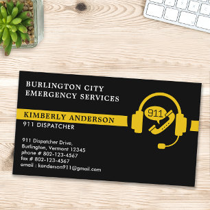 Custom Dispatcher Modern 911 Emergency Dept Logo Business Card