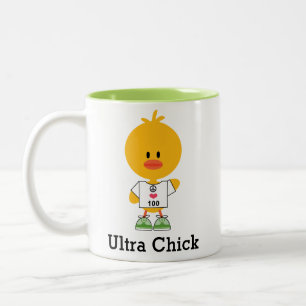 Custom Distance Ultra Chick Marathon Runner  Two-Tone Coffee Mug