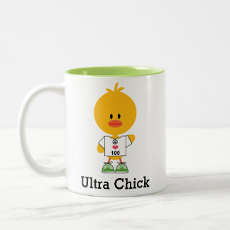 Custom Distance Ultra Chick Marathon Runner Two-Tone Coffee Mug