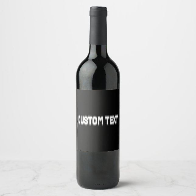 Custom Distortion Glitched Text Effect Wine Label (Front)