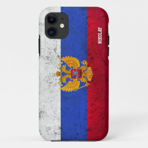Custom Distressed Russian Flag iPhone Case
