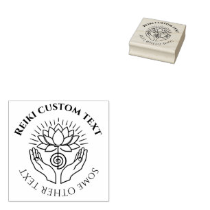 Custom DIY 3D Gold foil Reiki Master seal lotus Rubber Stamp