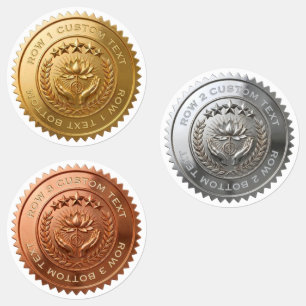 Custom DIY 3D Gold foil Reiki Master seal stickers