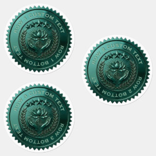 Custom DIY 3D Green foil Reiki Master seal sticker