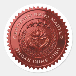 Custom DIY 3D Red foil Reiki Master seal stickers