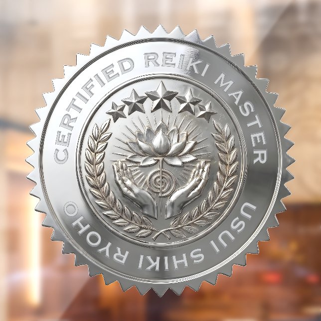 Custom DIY 3D Silver foil Reiki Master seal label (Sheet 2)