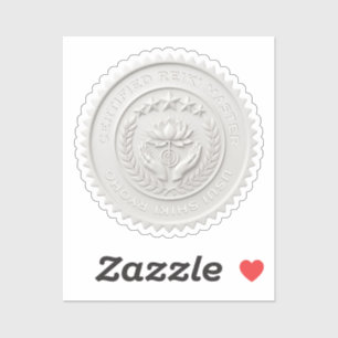 Custom DIY 3D White wax Reiki Master seal label
