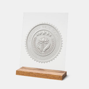 Custom DIY 3D White wax Reiki Master seal label Acrylic Sign