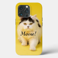 Custom DIY Adorable cute cat Meow chic yellow