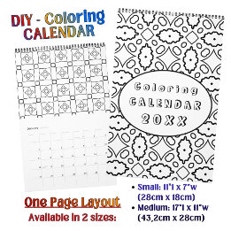 Custom DIY Colouring Pattern Outline Art  Calendar